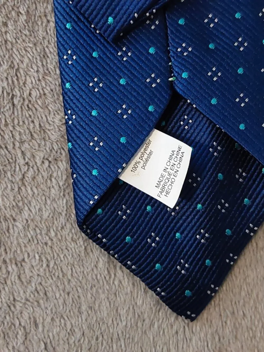 Boys Blue Geometric Pattern Dress Tie – Classic Formal Necktie Polyester